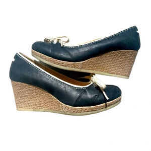 Clark’s 8m wedge leather shoes  worn once!!! Too narrow for me :( black leather
